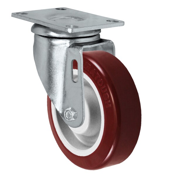 4"x1.25" Light Duty Thermo Rubber Wheel, Stainless Swivel Caster 30